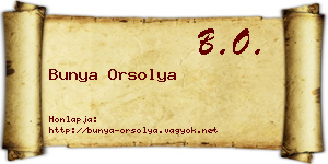 Bunya Orsolya névjegykártya